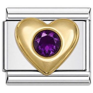 February Big Heart Italian Charm