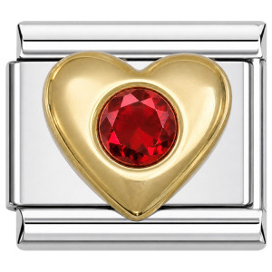 July Big Heart Italian Charm