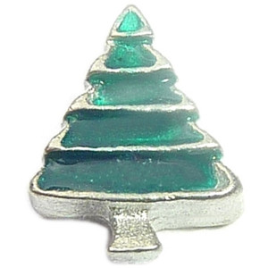 Christmas Tree Green Floating Locket Charm Christmas Tree Green Floating Locket Charm
