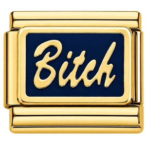 Bitch on Black Gold Italian Charm