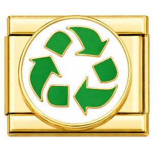 Recycle Goldtone Italian Charm