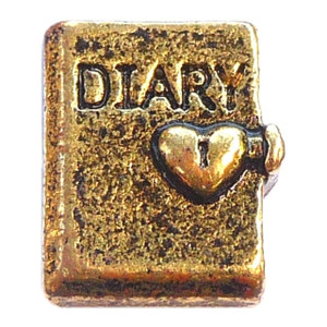 Vintage Goldtone Diary Floating Locket Charm Vintage Goldtone Diary Floating Locket Charm