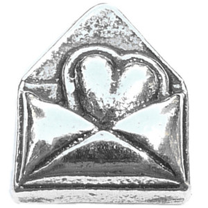 Vintage Heart In Envelope Floating Locket Charm Vintage Heart In Envelope Floating Locket Charm