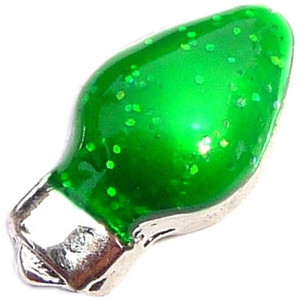Green Christmas Light Floating Locket Charm Green Christmas Light Floating Locket Charm