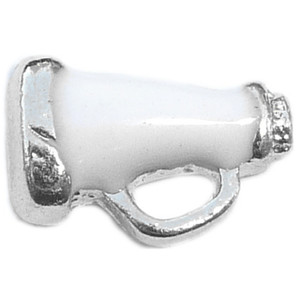 White Megaphone Floating Locket Charm White Megaphone Floating Locket Charm
