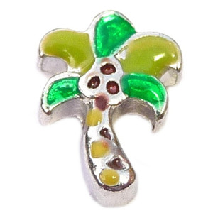 Colorful Palm Tree Floating Locket Charm