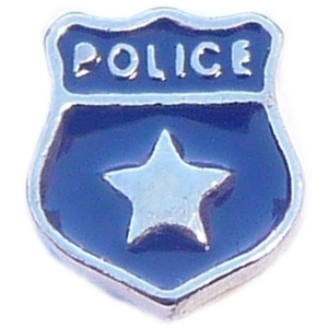 Police Badge Floating Locket Charm Police Badge Floating Locket Charm