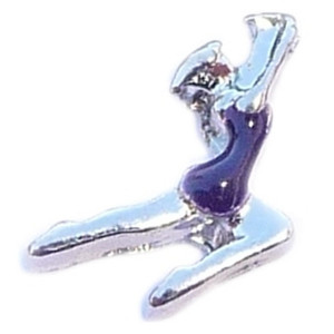 Gymnast Girl Floating Locket Charm Gymnast Girl Floating Locket Charm