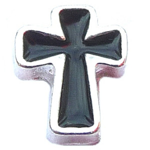 Black Cross Floating Locket Charm Black Cross Floating Locket Charm
