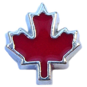 Canadian Maple Leaf Floating Locket Charm Canadian Maple Leaf Floating Locket Charm