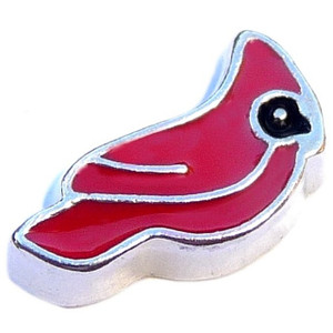 Red Bird Floating Locket Charm Red Bird Floating Locket Charm
