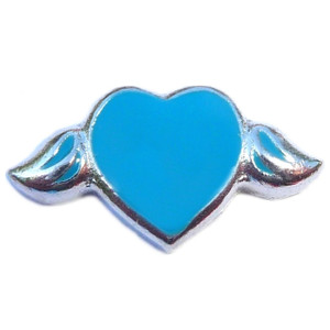 Red Heart With Wings Floating Locket Charm