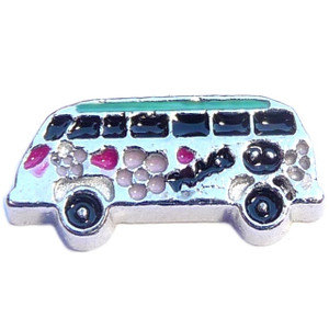 Hippie Bus Floating Locket Charm Hippie Bus Floating Locket Charm