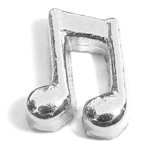 Silvertone Note Floating Locket Charm Silvertone Note Floating Locket Charm