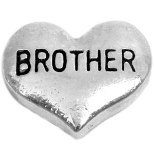 Brother Heart Floating Locket Charm Brother Heart Floating Locket Charm
