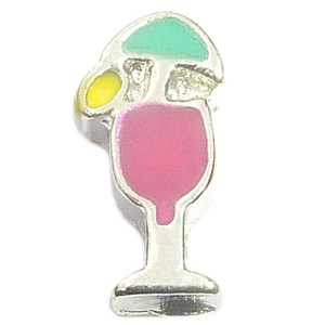 Drink with Umbrella Floating Locket Charm Drink with Umbrella Floating Locket Charm