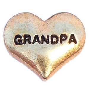 Grandpa Goldtone Heart Floating Locket Charm