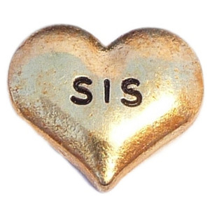 Sis Goldtone Heart Floating Locket Charm