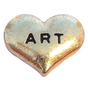 Art Goldtone Heart Floating Locket Charm
