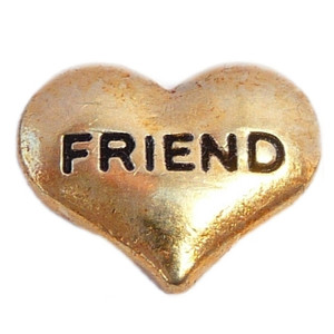 Friend Goldtone Heart Floating Locket Charm Friend Goldtone Heart Floating Locket Charm