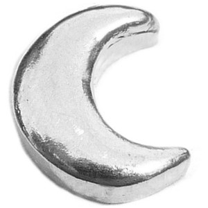 Crescent Moon Silvertone Floating Locket Charm Crescent Moon Silvertone Floating Locket Charm