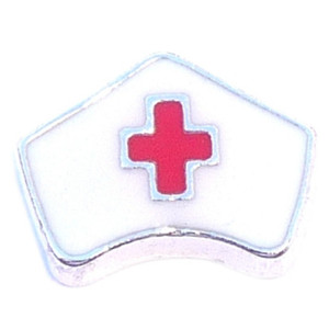 Nurse Hat Floating Locket Charm Nurse Hat Floating Locket Charm