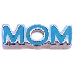 Mom Blue Floating Locket Charm Mom Blue Floating Locket Charm