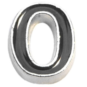 Black Number 0 Floating Locket Charm