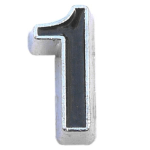 Black Number 1 Floating Locket Charm