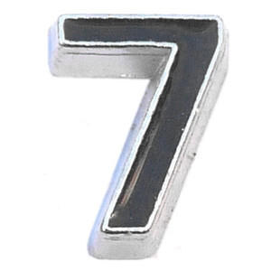 Black Number 7 Floating Locket Charm