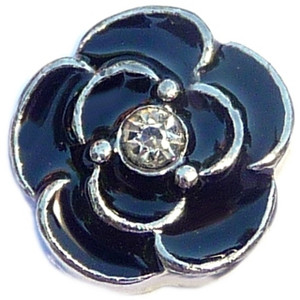 Flower Black Floating Locket Charm