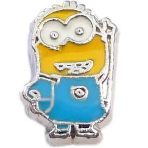 Two Eyed Minion Floating Locket Charm Two Eyed Minion Floating Locket Charm