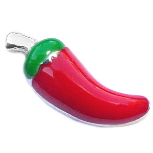 Red And Green Chili Pepper Floating Locket Charm Red And Green Chili Pepper Floating Locket Charm