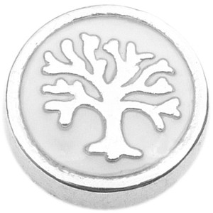 White Circle Tree Of Life Floating Locket Charm White Circle Tree Of Life Floating Locket Charm