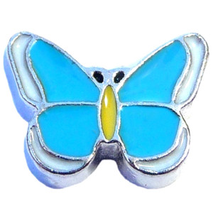 Blue And Yellow Butterfly Floating Locket Charm Blue And Yellow Butterfly Floating Locket Charm