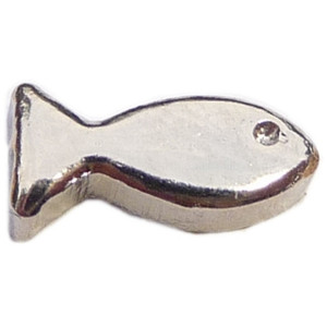Silvertone Fish Floating Locket Charm Silvertone Fish Floating Locket Charm