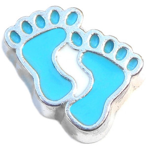 Blue Feet Floating Locket Charm Blue Feet Floating Locket Charm