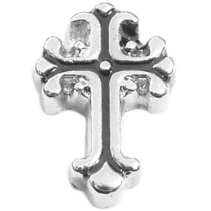 Cross with Black Floating Locket Charm Cross with Black Floating Locket Charm