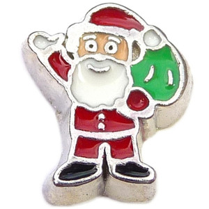 Santa Waving Floating Locket Charm Santa Waving Floating Locket Charm