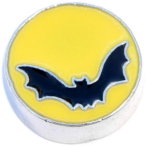 Bat And Moon Floating Locket Charm Bat And Moon Floating Locket Charm