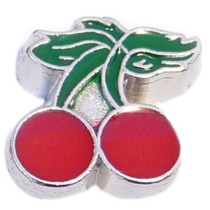 Two Red Cherries Floating Locket Charm Two Red Cherries Floating Locket Charm