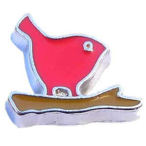 Little Red Bird Floating Locket Charm Little Red Bird Floating Locket Charm