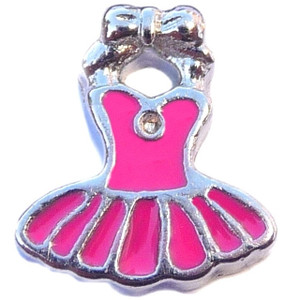 Pink Dress Floating Locket Charm Pink Dress Floating Locket Charm