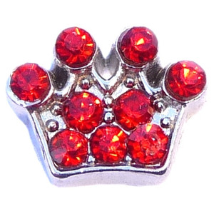 Crown with Red Accents Floating Locket Charm Crown with Red Accents Floating Locket Charm