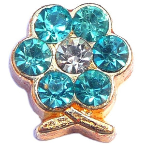 December Flower Goldtone Floating Locket Charm December Flower Goldtone Floating Locket Charm