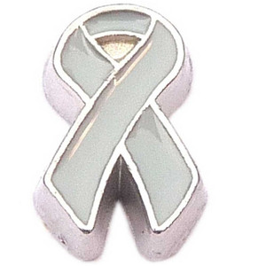 Gray Ribbon Floating Locket Charm
