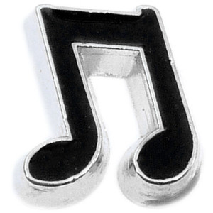 Music Note Silvertone Floating Locket Charm Music Note Silvertone Floating Locket Charm