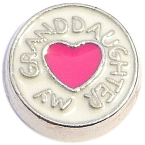 My Granddaughter Pink Heart Floating Locket Charm