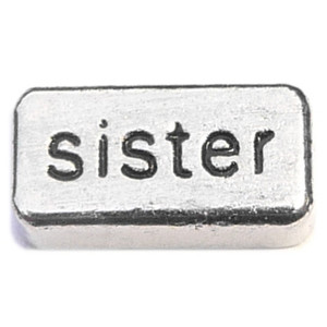 Sister Rectangle Floating Locket Charm