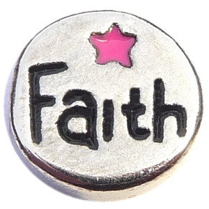 Faith Pink Star Floating Locket Charm Faith Pink Star Floating Locket Charm